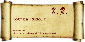 Kotrba Rudolf névjegykártya